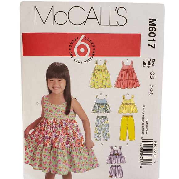 McCalls Sewing Pattern Toddler Dresses Tops Shorts Pants Childrens UNCUT - Picture 1 of 4